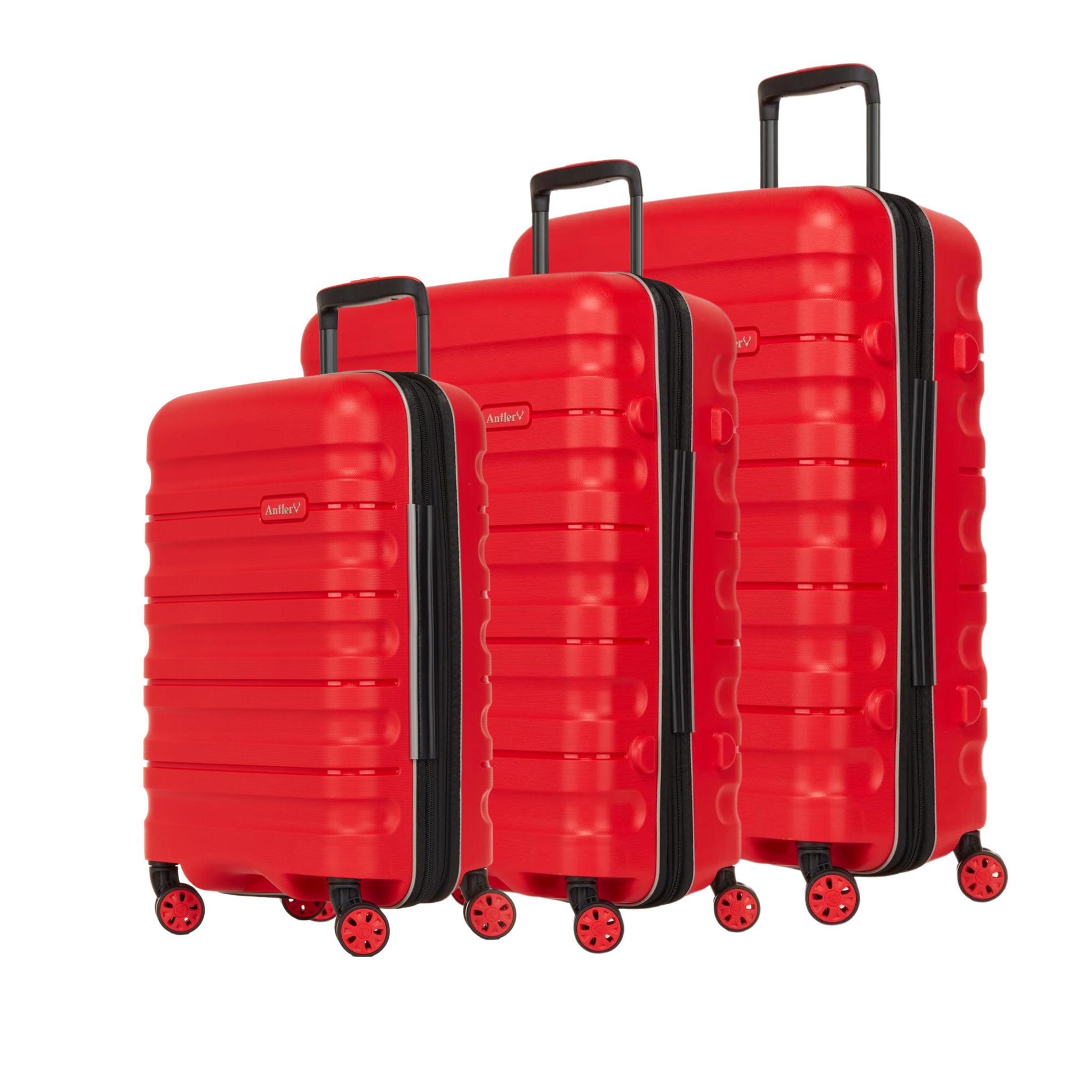 Antler Juno 2 Suitcases Set of 3 Red The Bag House