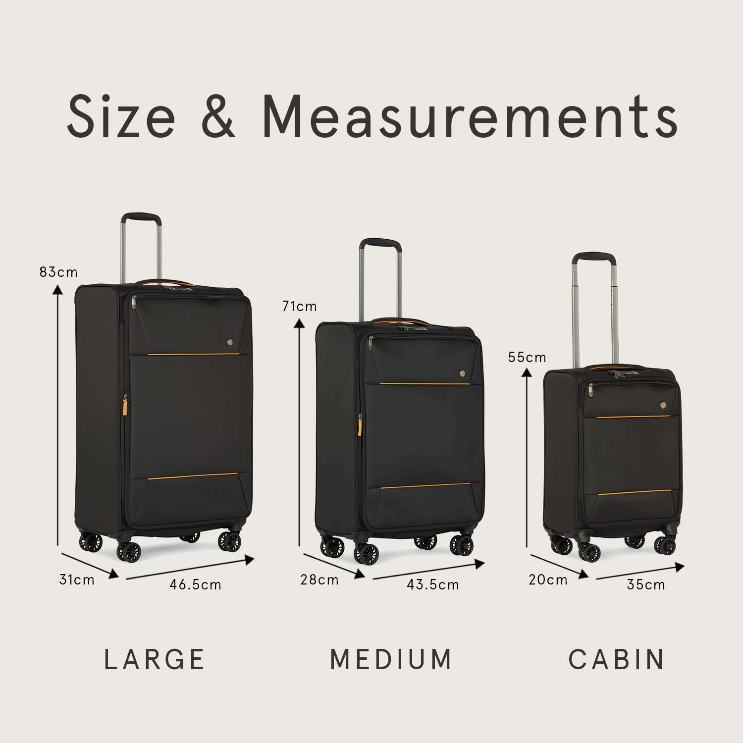 Antler Brixham Suitcases Set of 3 Black