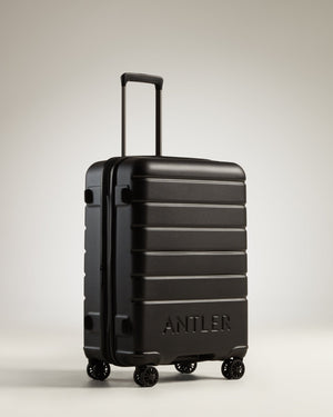 Antler Logo Check - In Medium Suitcase - Black - The Bag House®™