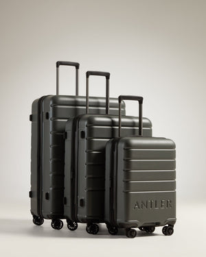 Antler Logo Suitcase In Set, Moss Grey - The Bag House®™