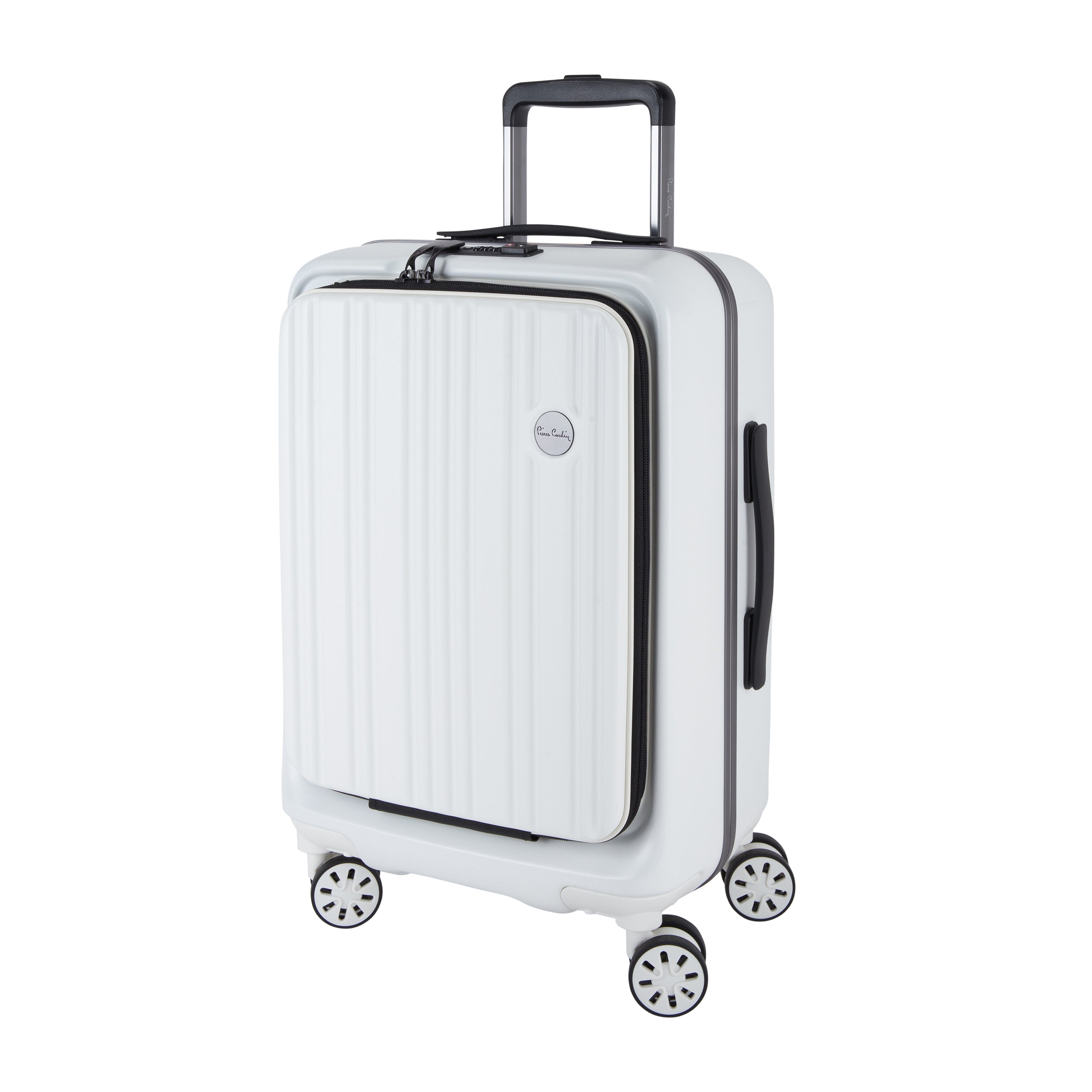 Pierre Cardin Suitcase Front Pocket Design Carry On, White