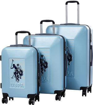 Open image in slideshow, U.S POLO Collection Hardsuitcase Set of 3-Sky Blue
