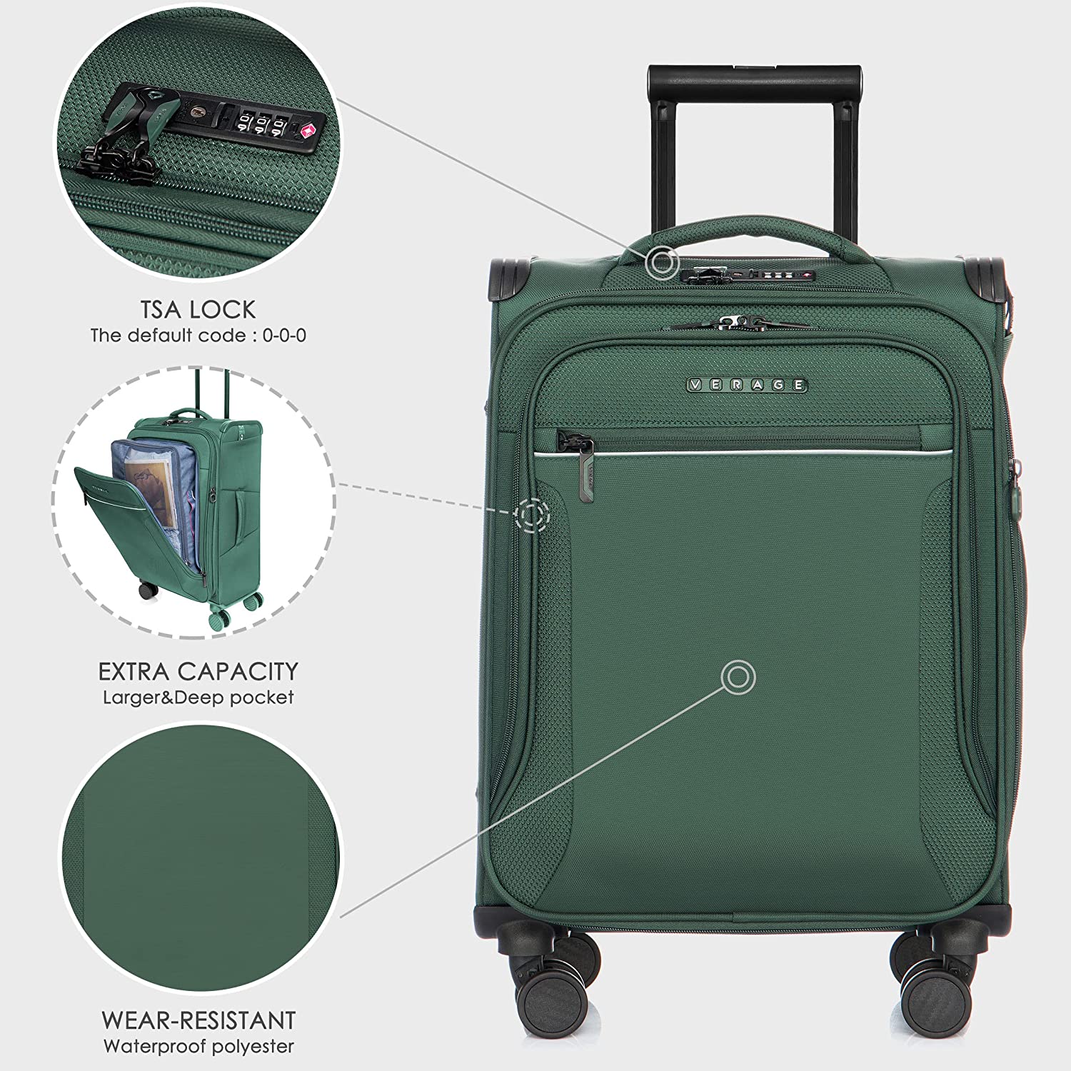 Verage Toledo Collection Carry On-Green