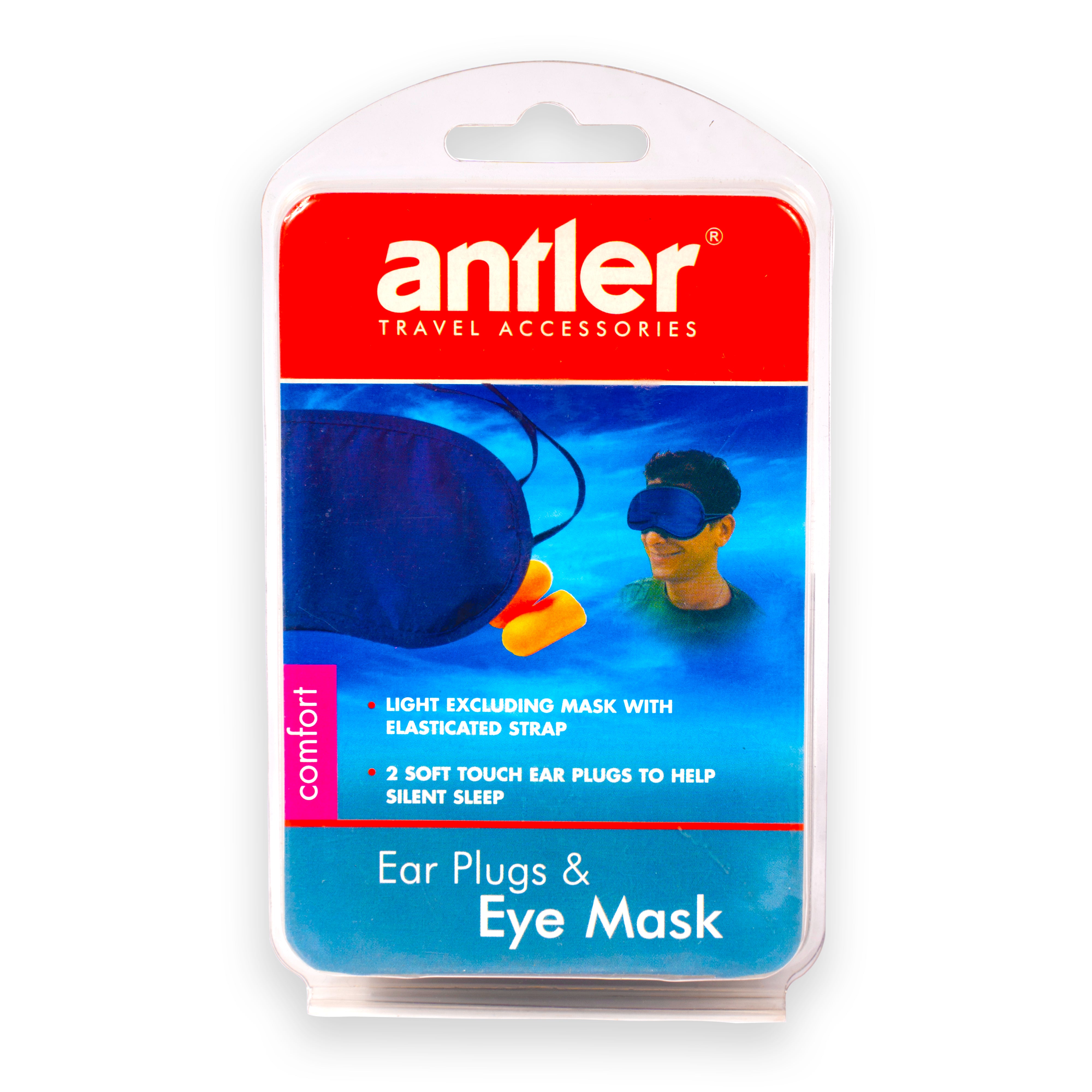 Antler_UK Ear Plugs & Eye Mask Travel Accessories, Black