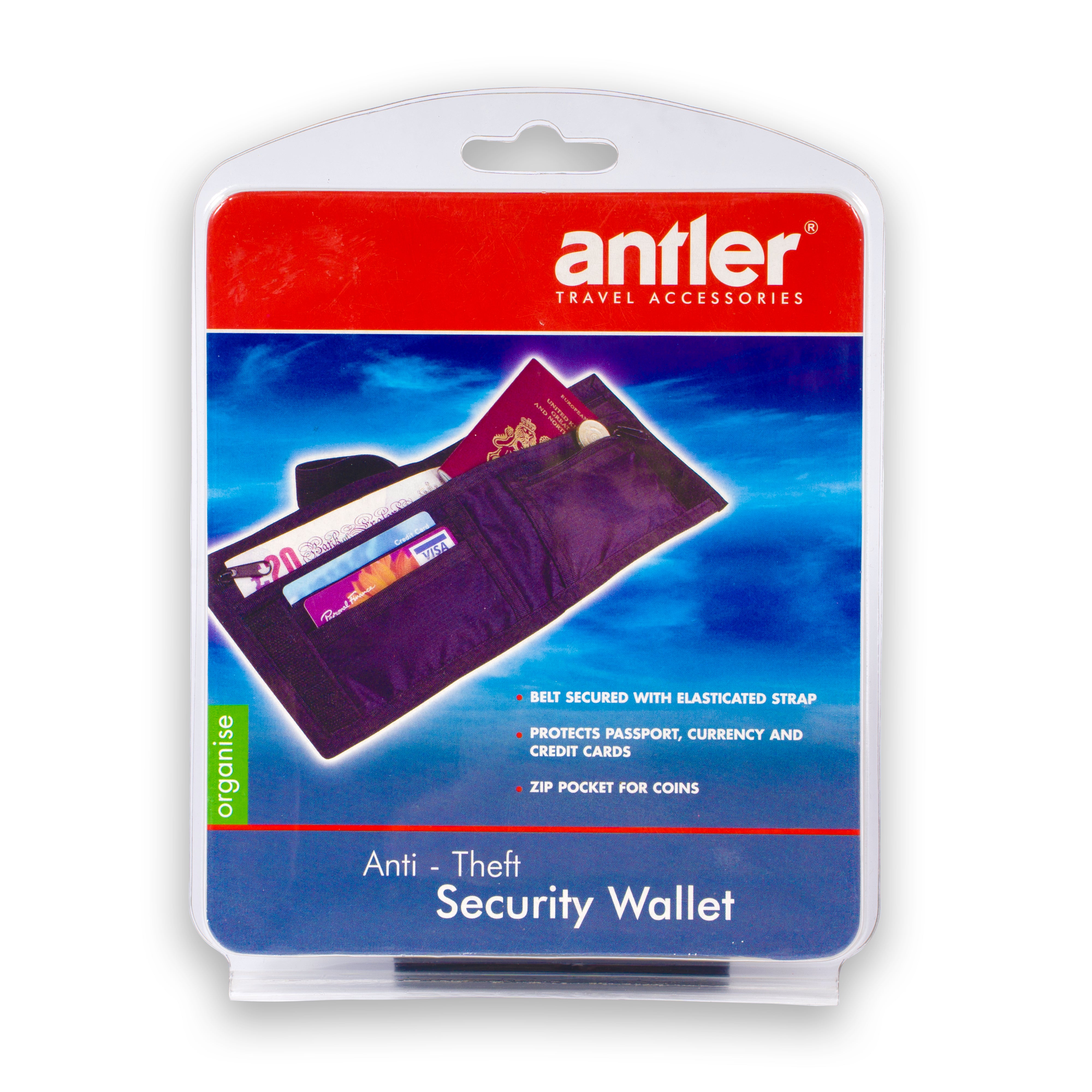 Antler UK Anti-Theft Organizer & Security Wallet \ Black