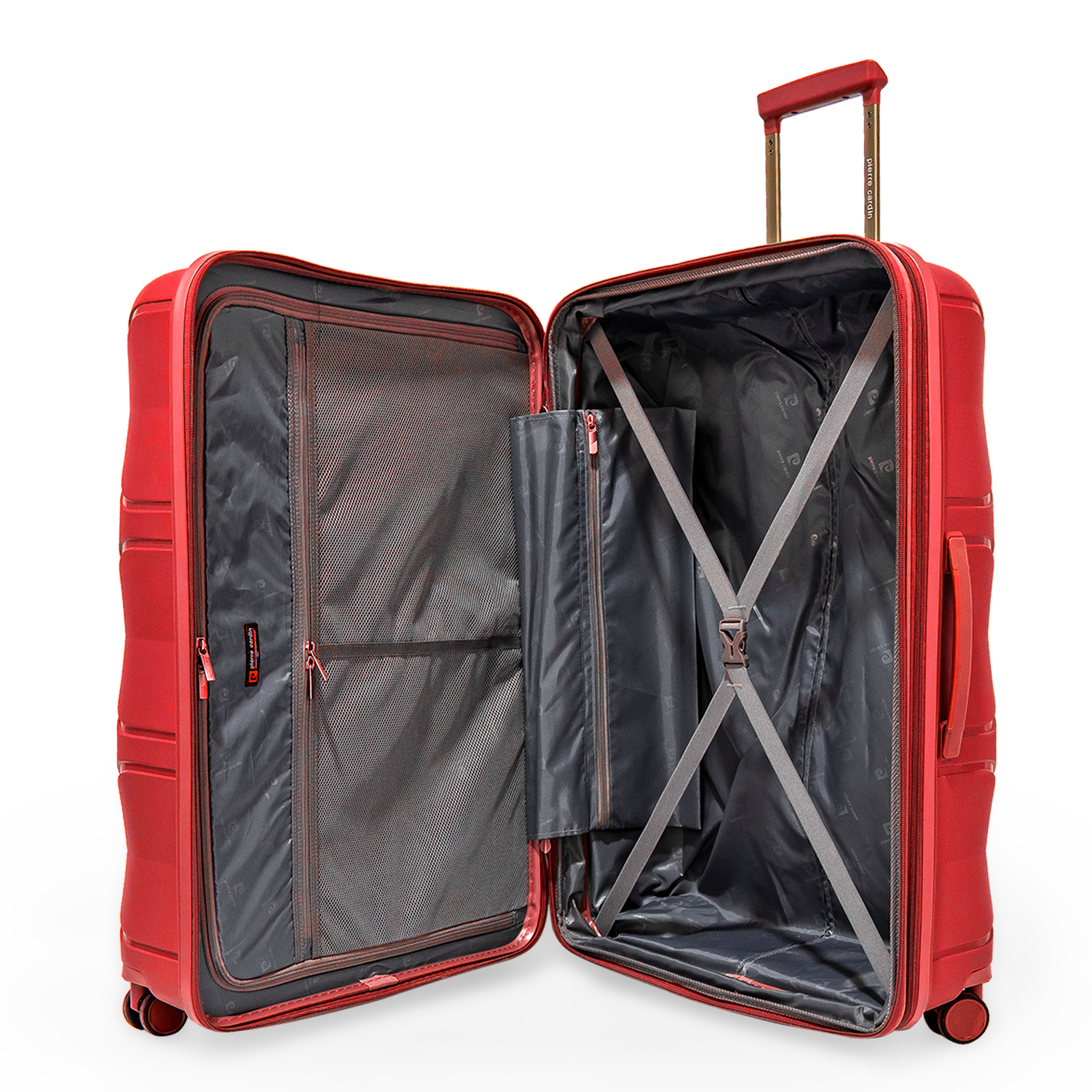 Pierre Cardin Trolley Strong Flexible Suitcases Check-In Red