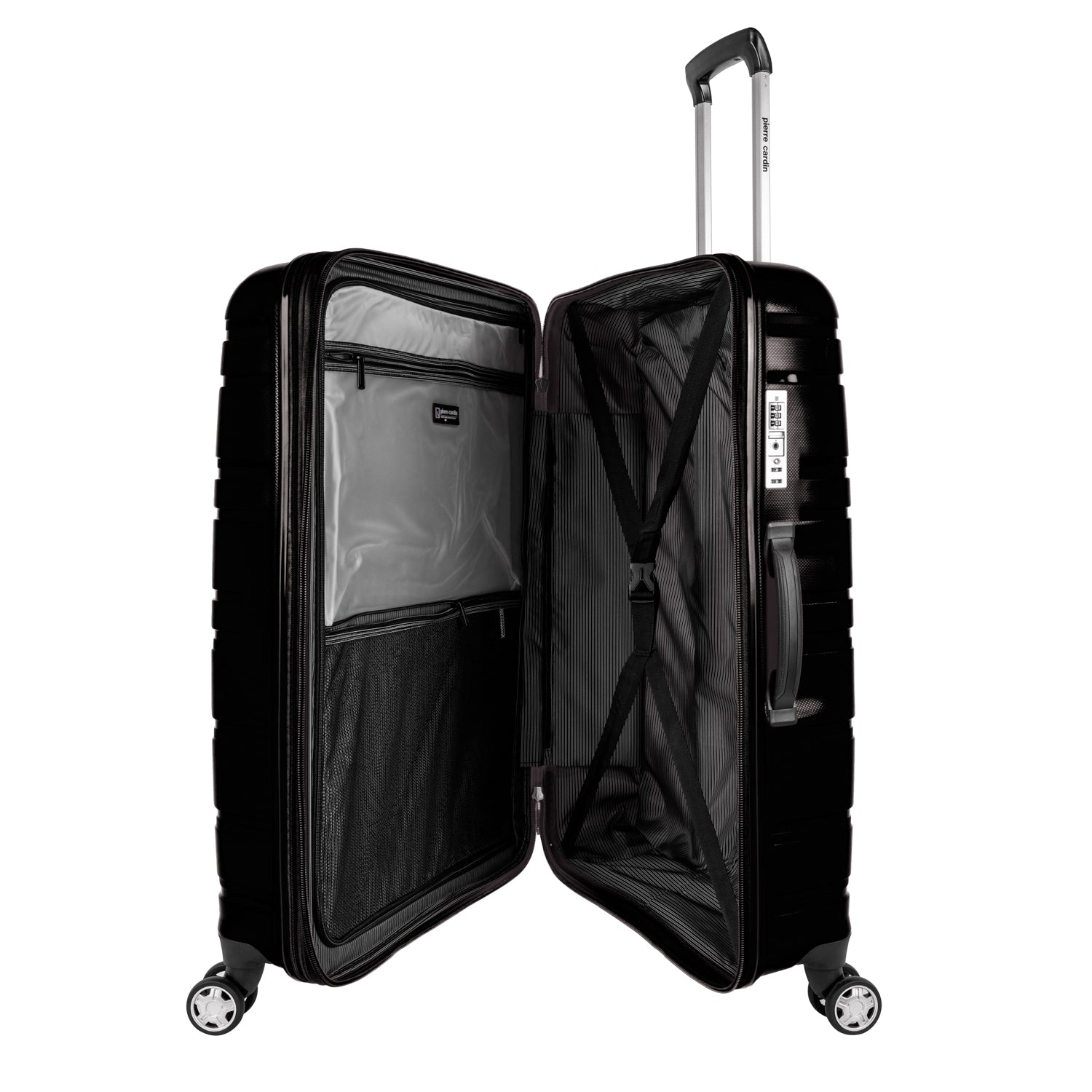 حقيبة سفر بيير كاردان الصلبة كبيرة الحجم مقاس 29 بوصة (78 × 52 × 29) ، أسود