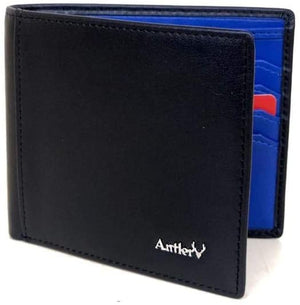 Antler UK Leather Horizontal Wallet with Divider \ Black - The Bag House®™