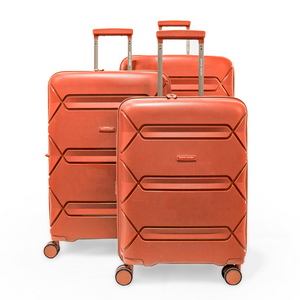 Open image in slideshow, Pierre Cardin Trolley Strong Flexible Suitcases Set of 3 Peach

