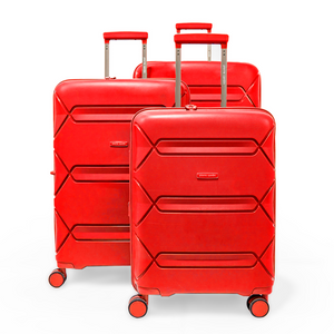 Open image in slideshow, Pierre Cardin Trolley Strong Flexible Suitcases Set of 3 Red
