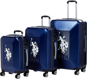 U.S POLO Suitcase Hardsuitcase Set of 3 - Navy - The Bag House®™