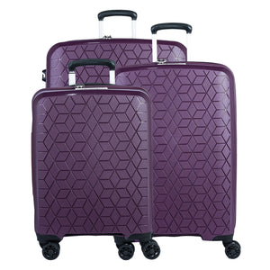 Verage Diamond Suitcase Set of 3 - Purple - The Bag House®™