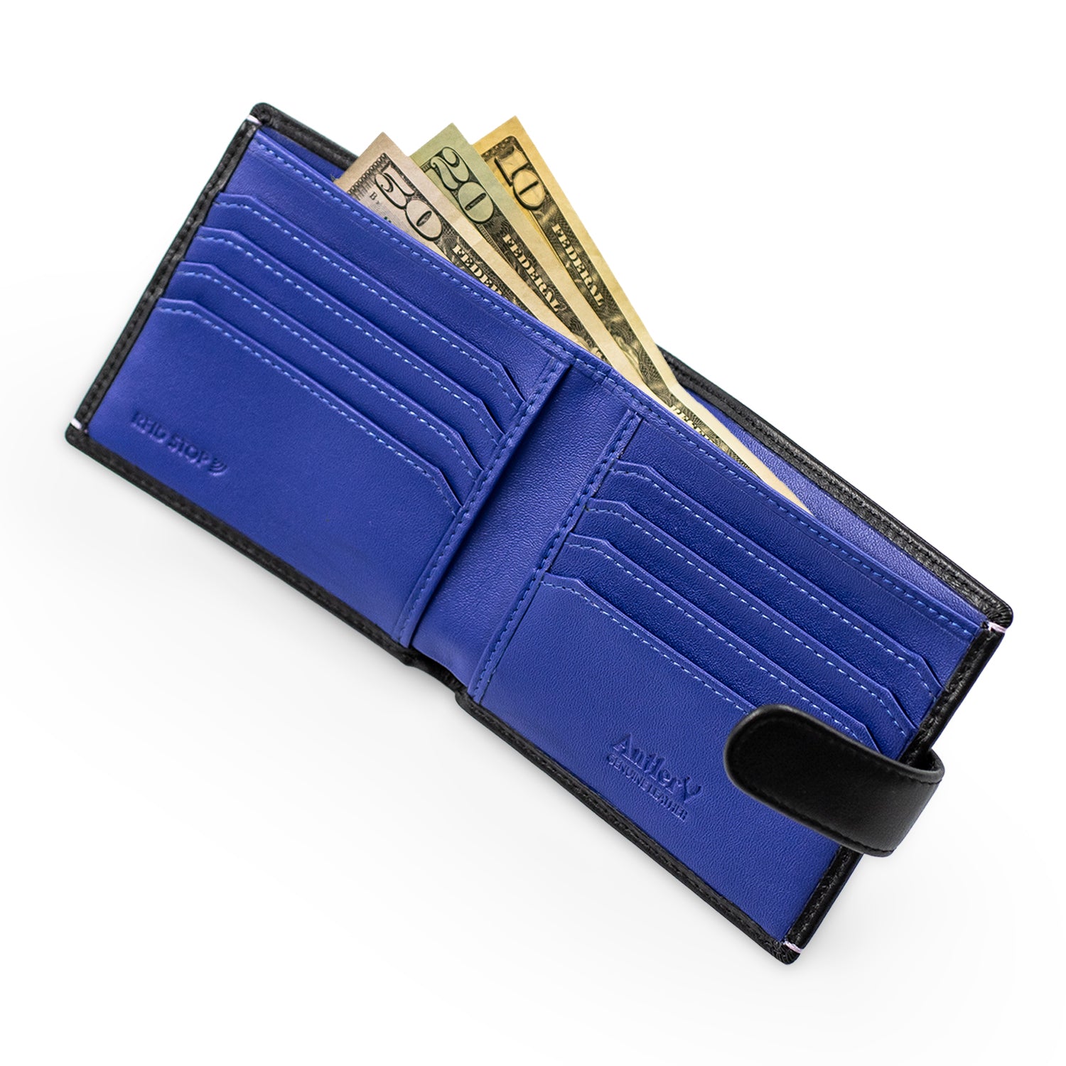 Antler Leather Wallet With Strap